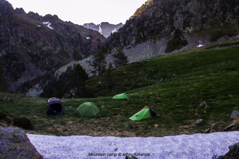 Mountain camp in the Pyrenees